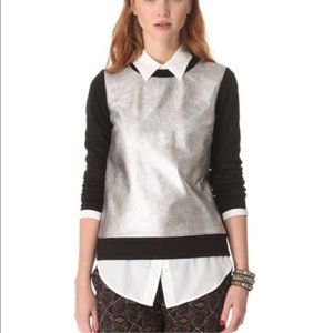 Club Monaco Sweatshirt Metallic Front Top Sweater R